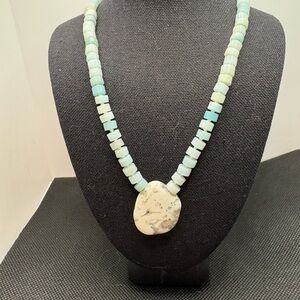 Hand Knotted Gemstone and Agate Necklace with 925 Findings, 20 Inched